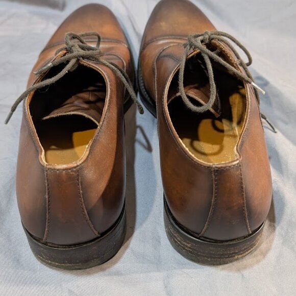Antonio Maurizi Brown Leather Oxford Derby Shoes Men Size 40 Custom Grade